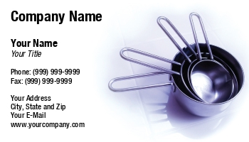 Bakery | Creative | Featured Designs | Hospitality |--| At124403 | Bake | Baker | Baking | Business | Card | Kitchen | Lynn Cummings | Measure | Measuring Cups | Stainless Steel | Steel | Template | Utensils