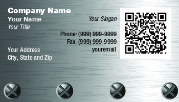 Featured Designs |--| #039 | At130890 | Business | Card | Classy | Entrepreneur | Great | Ideal | Indicating | Kirsty Pargeter | Metal | Metal Products | Metallic | Metalworker | Qr Codes | Quick Response Code | Quick Response Codes | Rivets | Screws | Steel | Strength | Works
