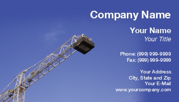 Construction | Featured Designs | Trades |--| Aloysius Patrimonio | At158562 | Blue | Boom | Business | Card | Company | Construction Equipment | Contractor | Crane | Crane Operator | Operator | Photo | Rigger | Showing | Sky