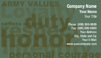 Army | Featured Designs | Military |--| At34868 | Background | Courage | Duty | Honor | Integrity | Jay Schulz | Loyalty | Make | Personal | Pride | Recruiters | Recruitment Placement | Respect | Selfless | Service | Strong | Values