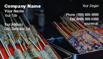 Chef | Featured Designs | Food | Hospitality |--| Asia | Asian | At355485 | Business | Card | Cook | Cuisine | Fast Food | Festive Food | Grill | Grilled | Kebab | Sausage | Skewer | Template | William Chizek | Wonderful