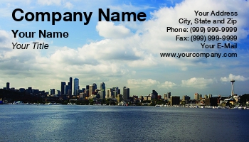 Americas | Cities | Featured Designs |--| At57027 | Business | Card | Dave Frederick | End | High | Pacific Northwest | Seattle | Skyline | Template | Urban | Washington State