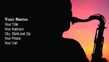 Entertainment | Featured Designs | Music |--| At74596 | Band | Business | Card | Custom | Festival | Great | Instruments | Involved | Jazz | Makes | Mark Javer | Musical | Musician | Recording | Saxophone | Studio
