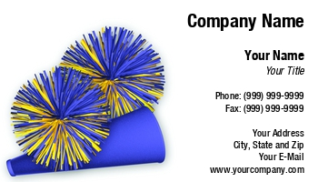 Cheerleading | Featured Designs | Potpourri | Sports |--| #039 | At90625 | Blue | Business | Card | Cheerleader | Choice | Coach | Design | Features | Liz Van Steenburgh | Megaphone | Member | Perfect | Pom | Poms | Sports | Squad | Yellow