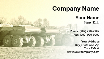 Construction | Featured Designs | Trades |--| At99479 | Business | Card | Cindy Farmer | Dump Truck | Earth Mover | End | Excavating | Excavation | Grading | Heavy Equipment | Heavy Equipment Operator | High | Template | Vehicles